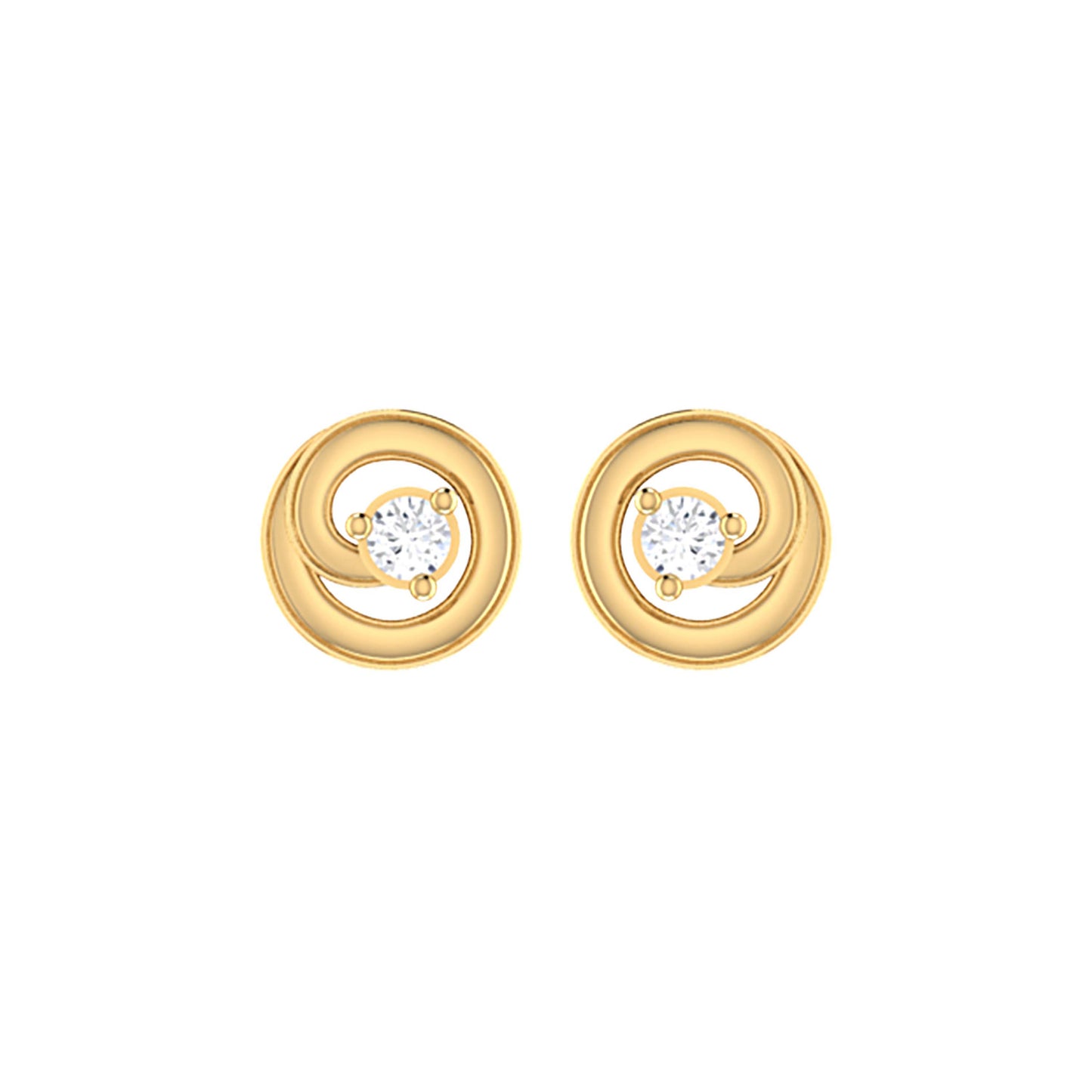 9ct Yellow Gold 0.031ct FG /I1-I2 Diamond Twist Earrings with Silicone Pushbacks