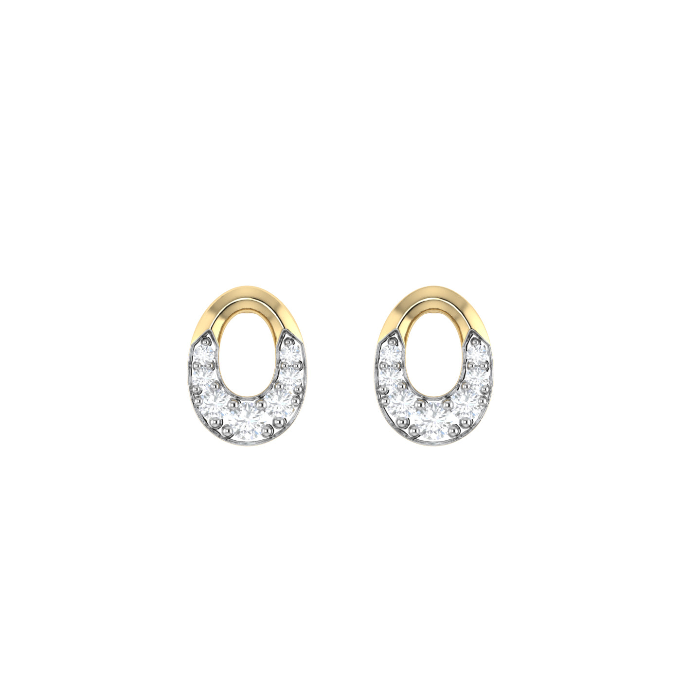 9ct Gold Diamond GH Colour I2-I3 Oval Stud Earrings