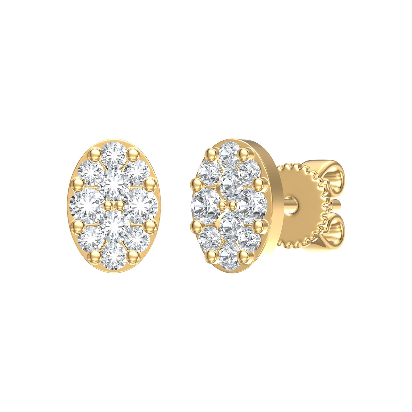 9ct Yellow Gold 0.44ct GH/I3 Diamond Stud Earrings