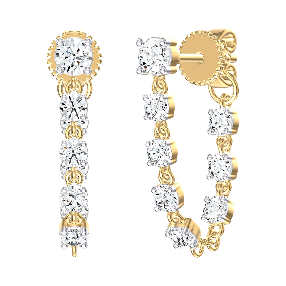 9ct Yellow Gold 0.64ct Diamond Drop Earrings
