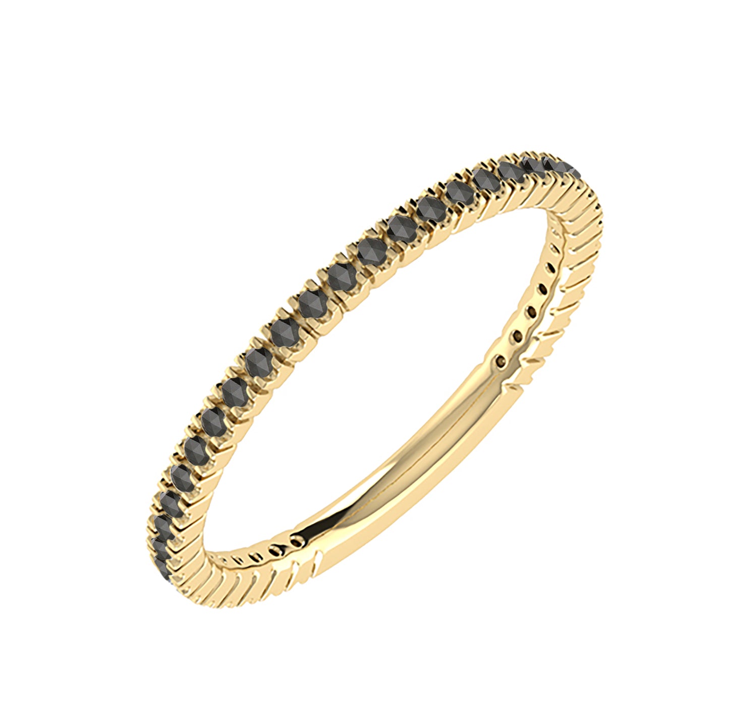 9ct Yellow Gold 0.27ct GH Colour I2-I3 Black Diamond Eternity Band Ring