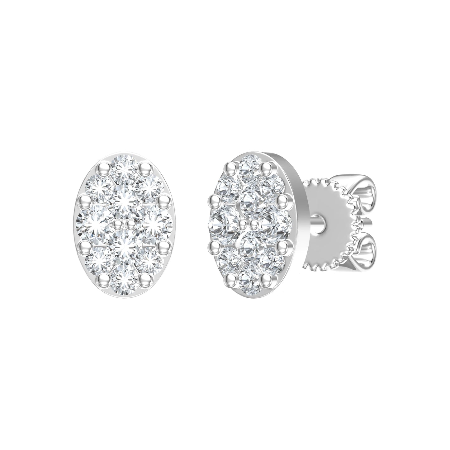 9ct White Gold 0.44ct GH/I3 Diamond Stud Earrings