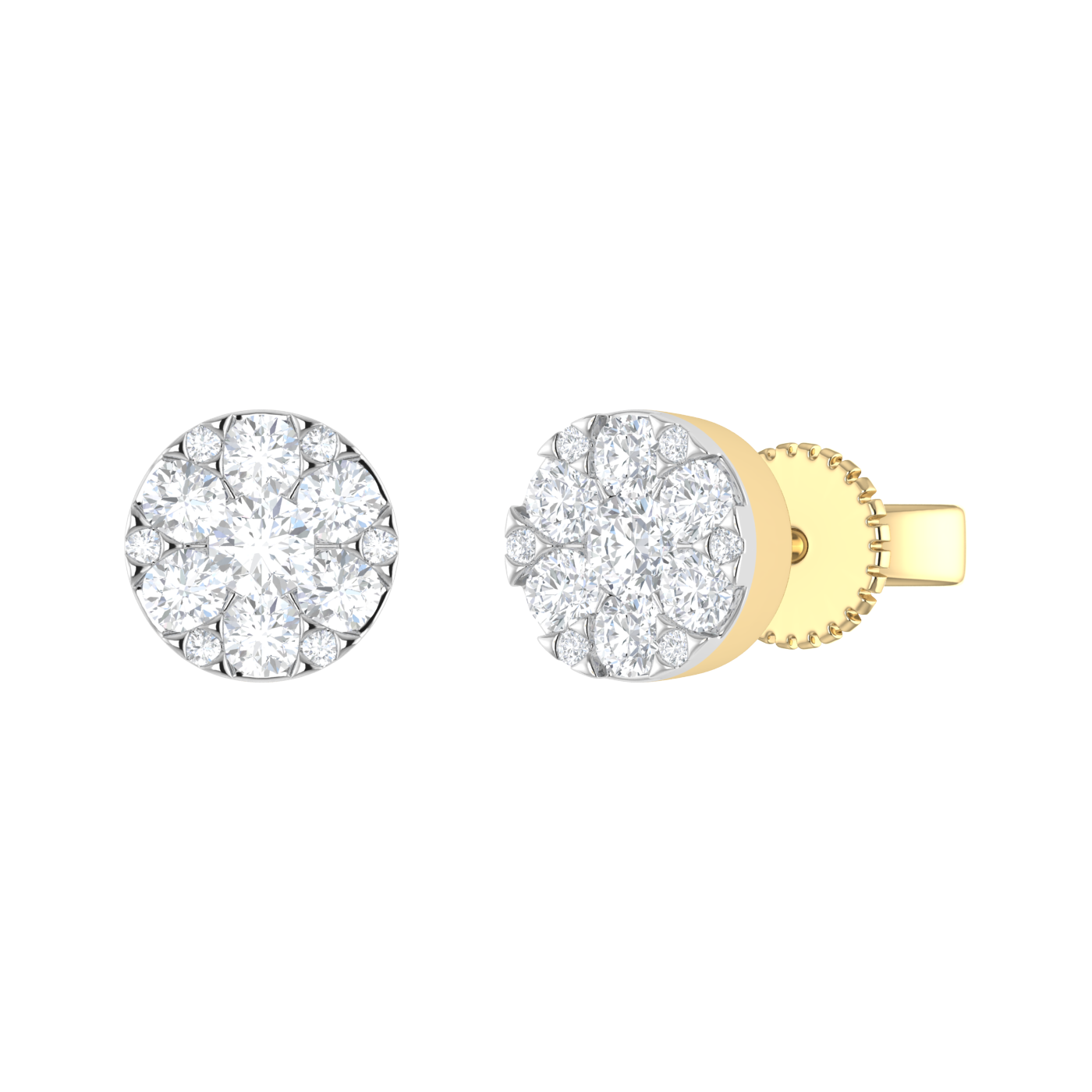 9ct Yellow Gold 0.50ct I2/H Diamond Stud Earrings