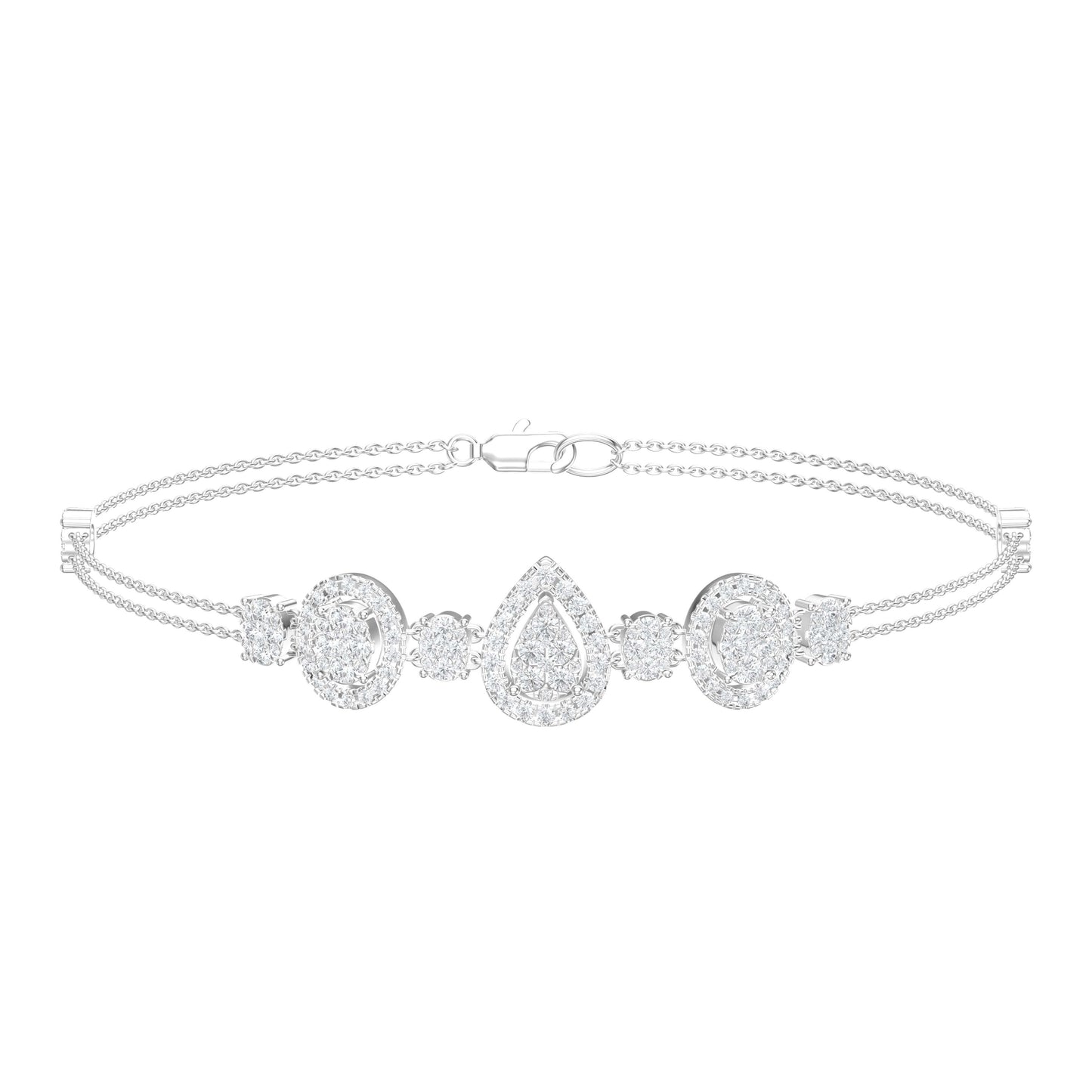9ct White Gold 1.03ct Diamond Bracelet 7.25inch