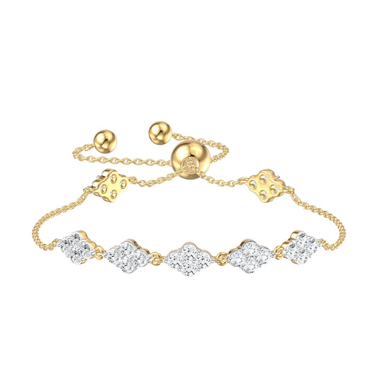 9ct Yellow Gold 0.70ct Diamond Fancy Slider Bracelet