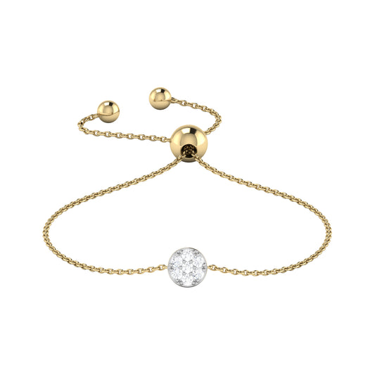 9ct Gold 0.09ct GH Colour I2-I3 Diamond Flower Bracelet