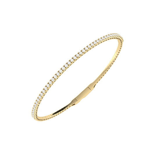 9ct Gold 0.97ct GH Colour I2-I3 Diamond Flexi Bangle