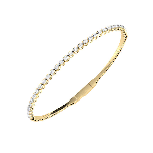 9ct Yellow Gold 0.78ct GH Colour I2-I3 Diamond Bangle