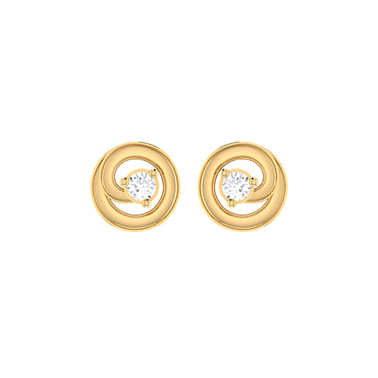 9ct Yellow Gold 0.031ct FG /I1-I2  Diamond Twist Earrings with Silicone Pushbacks