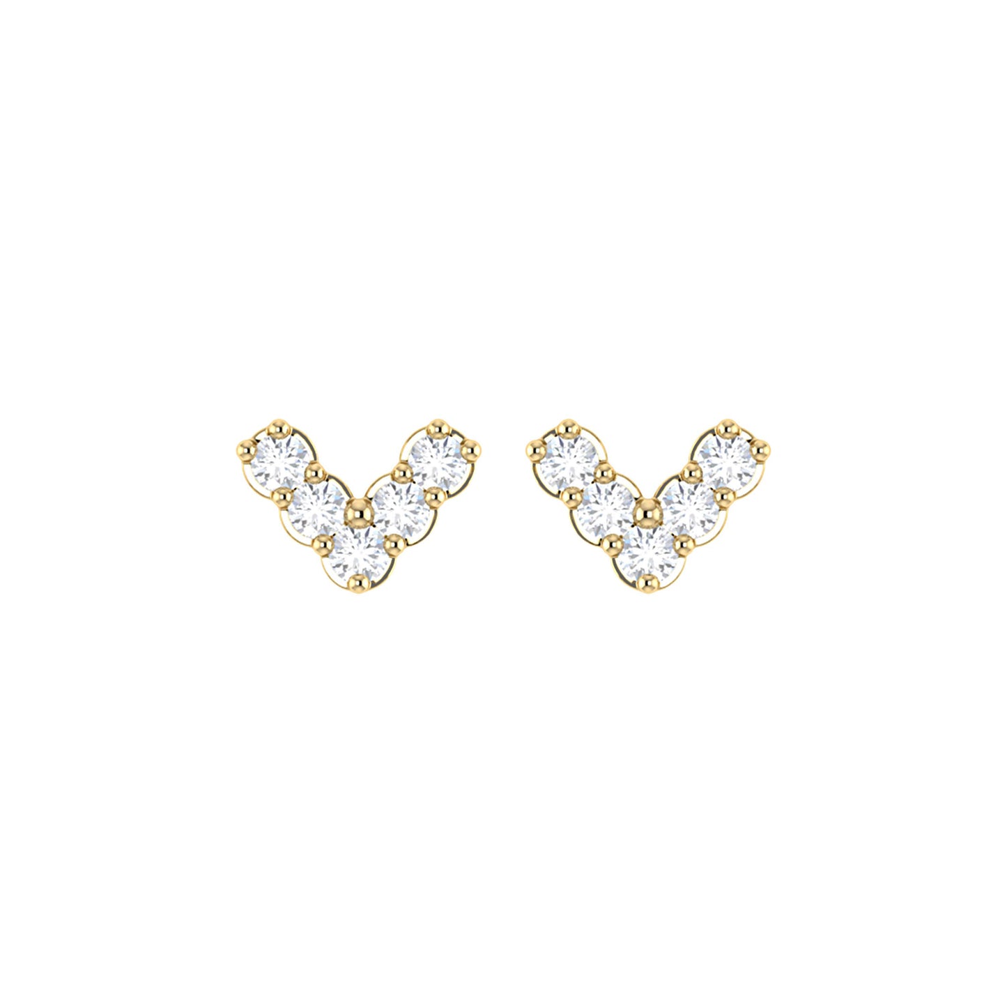 9ct Yellow Gold 0.051ct GH /I3 Diamond Arrow Earrings with Silicone Pushbacks