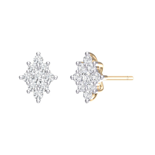 9ct Yellow Gold 0.33ct FG /I1-I2  Diamond Earrings with Silicone Push Backs