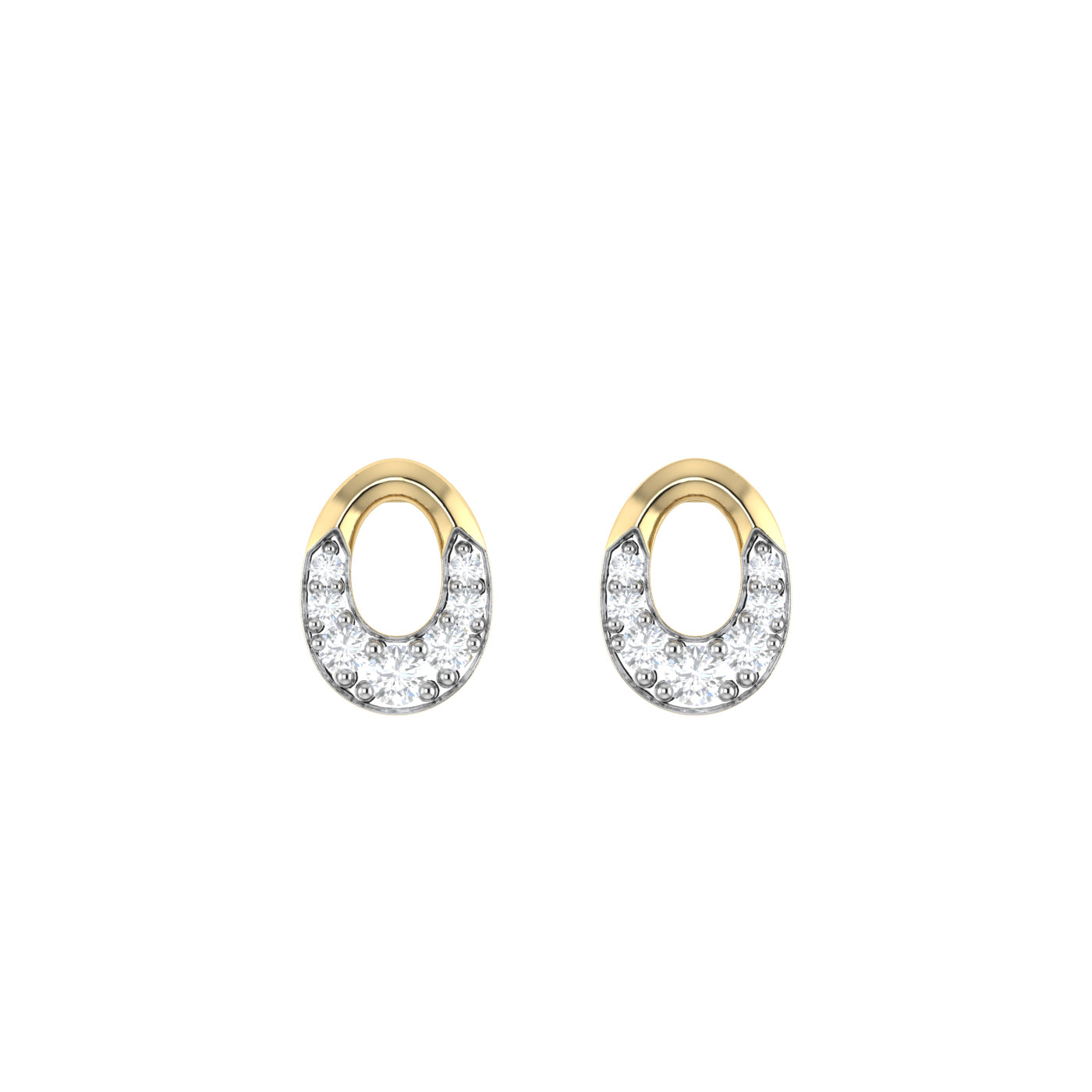 9ct Gold 0.07ct Diamond GH Colour I2-I3 Oval Stud Earrings