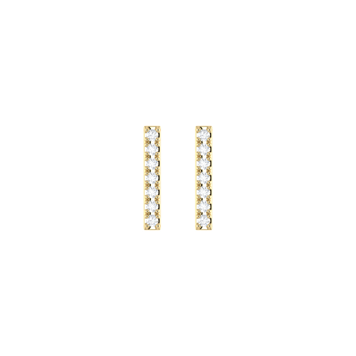 9ct Gold 0.05ct GH Colour I2-I3 Diamond Bar Stud Earrings