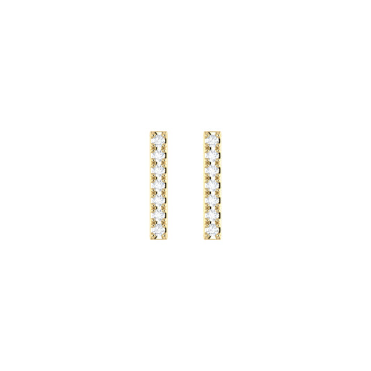 9ct Gold 0.05ct GH Colour I2-I3 Diamond Bar Stud Earrings