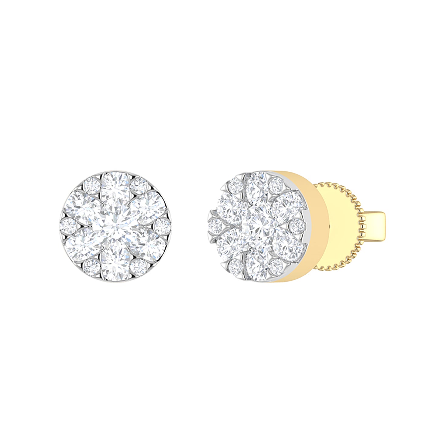 9ct Yellow Gold 1ct I2/H Diamond Stud Earrings