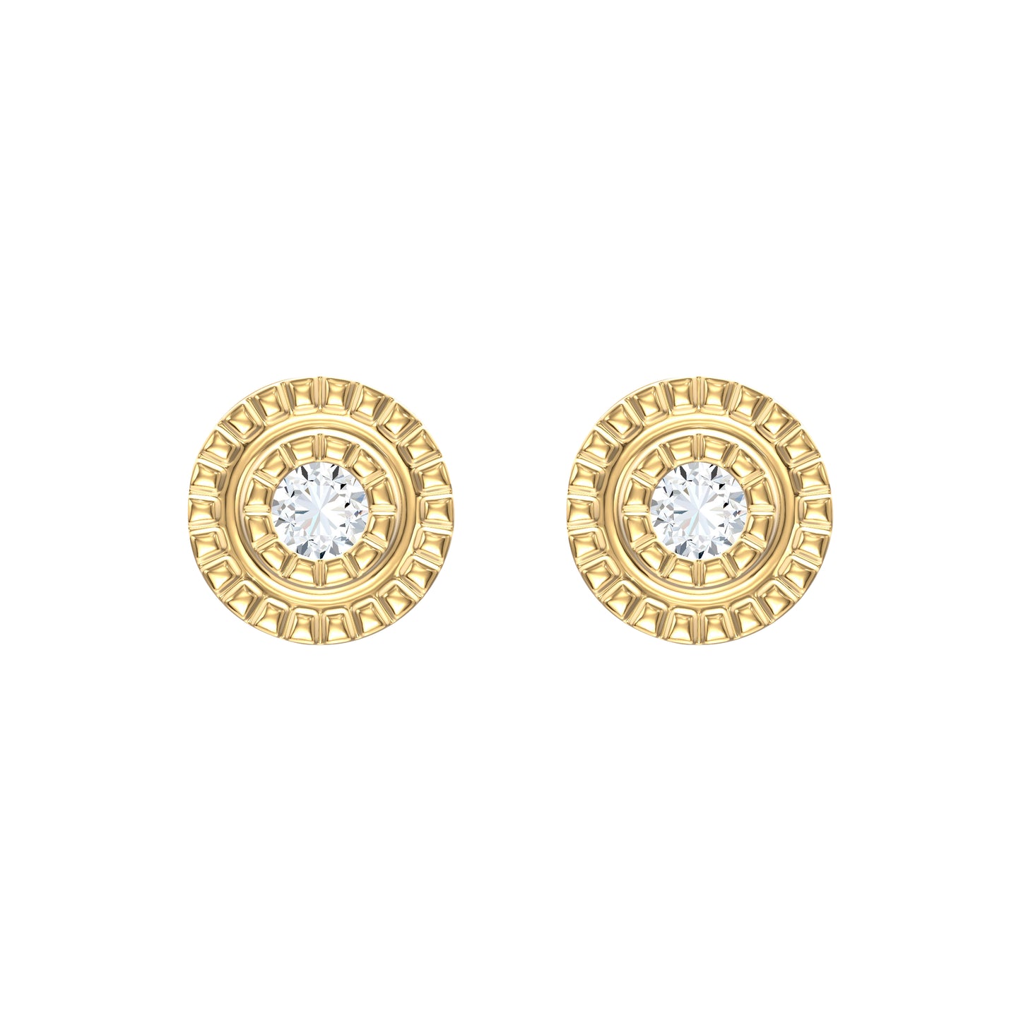 9ct Yellow Gold 0.03ct GH/ I2  Diamond Stud Earrings