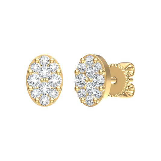 9ct Yellow Gold 0.44ct GH/I3 Diamond Stud Earrings