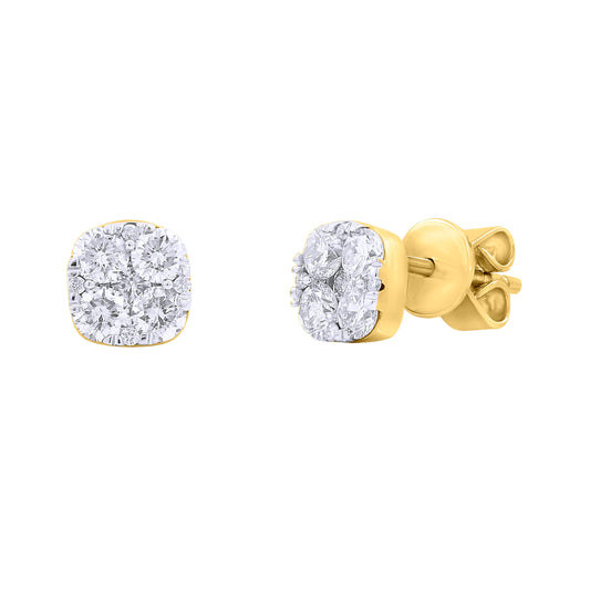 9ct Yellow Gold 0.45ct GH/I3 Diamond Stud Earrings