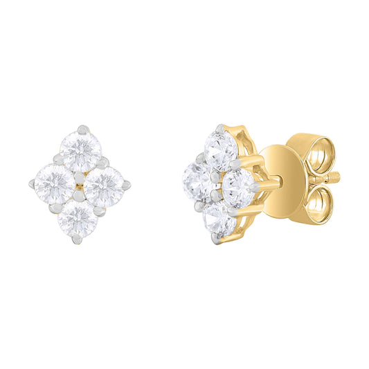 9ct Yellow Gold 0.51ct Diamond Stud Earrings