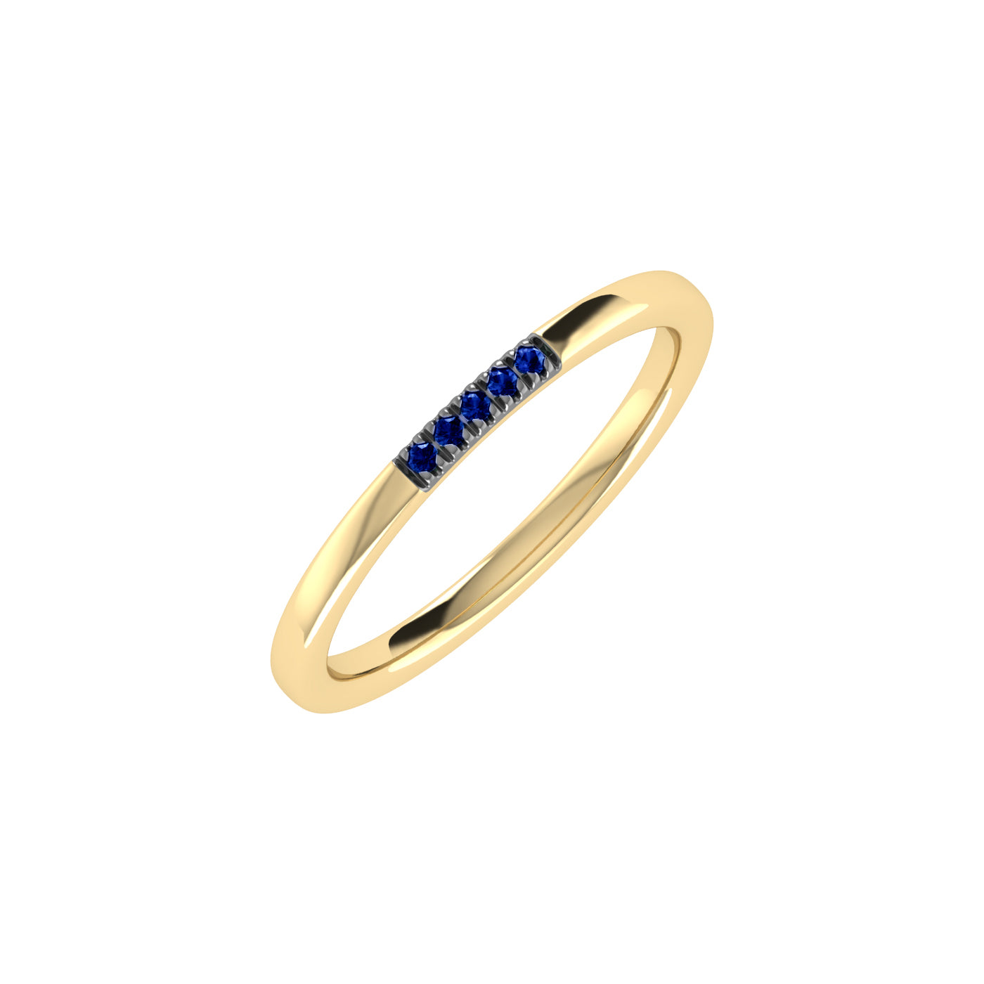 9ct Yellow Gold Blue Sapphire Band Ring