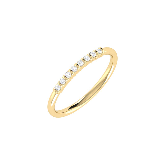 9ct Gold 0.08ct GH Colour I2-I3 Diamond Slim Band Ring