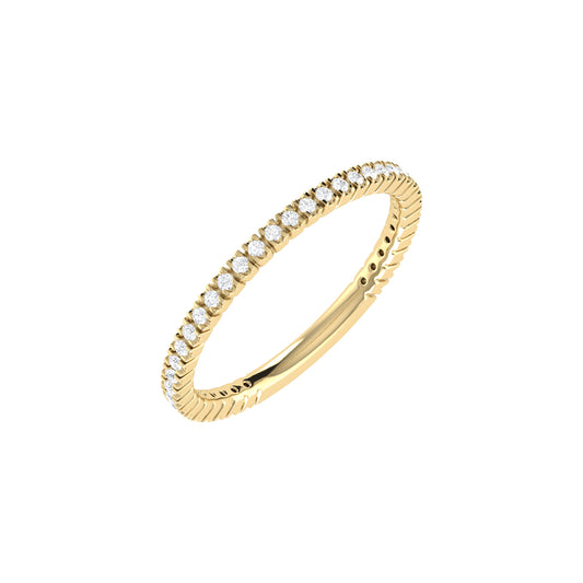 9ct Gold 0.27ct GH Colour I2-I3 Diamond Skinny Band Ring