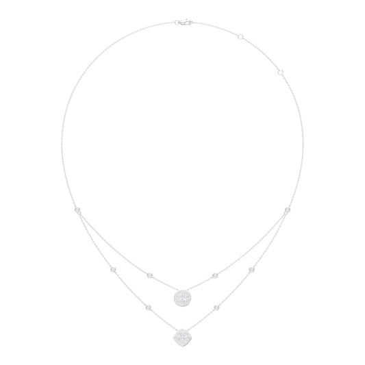 9ct White Gold 1.02ct GH/S43-I1 Diamond Layered Necklace 18inch