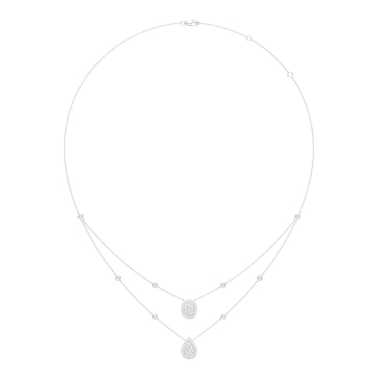 9ct White Gold 0.84ct GH/SI3-I1 Diamond Layered Necklace 18inch