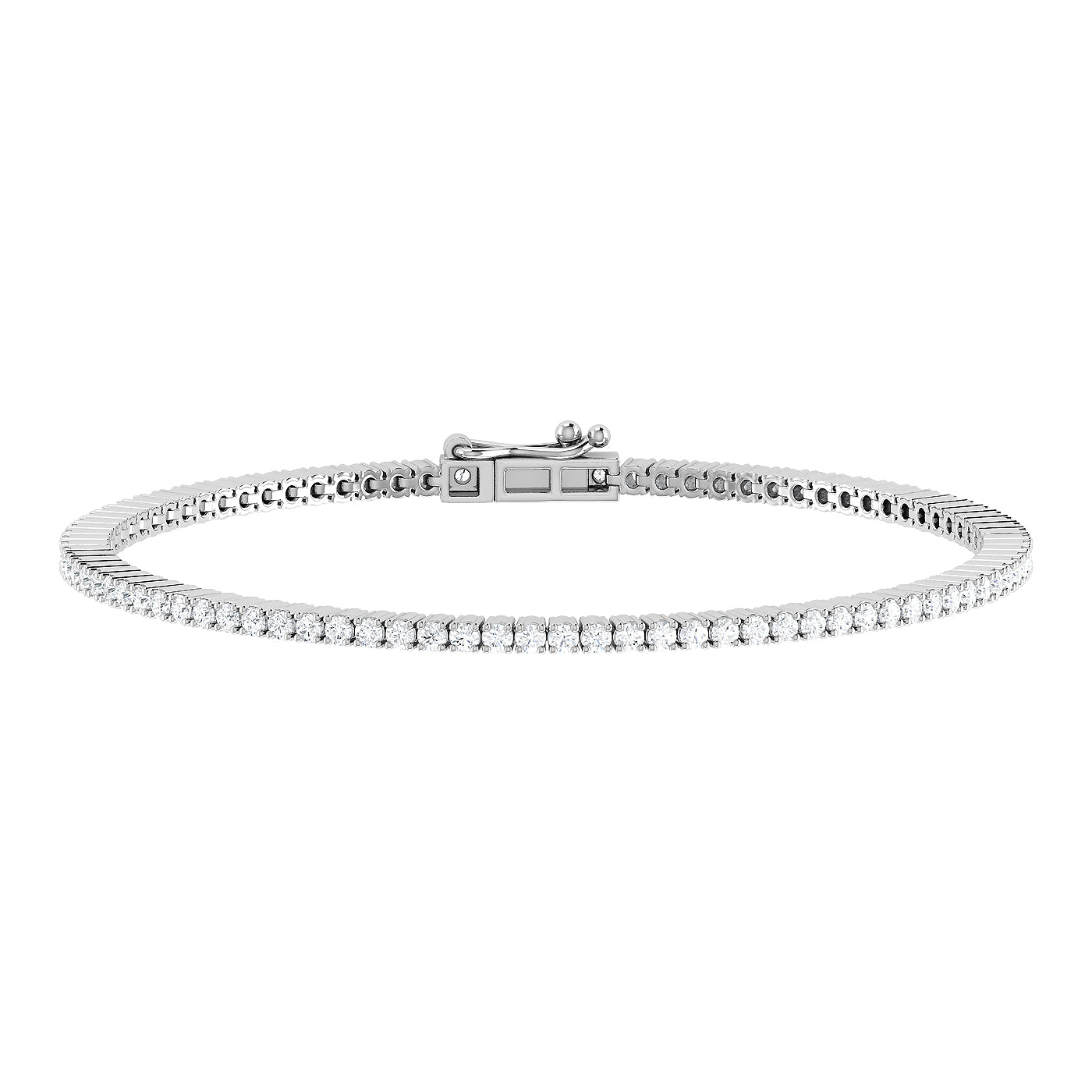 9ct White Gold 1.3ct GH Colour I2-I3 Diamond Tennis Bracelet