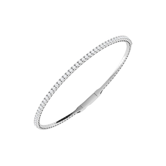 9ct White Gold 0.97ct GH Colour I2-I3 Diamond Flexi Bangle