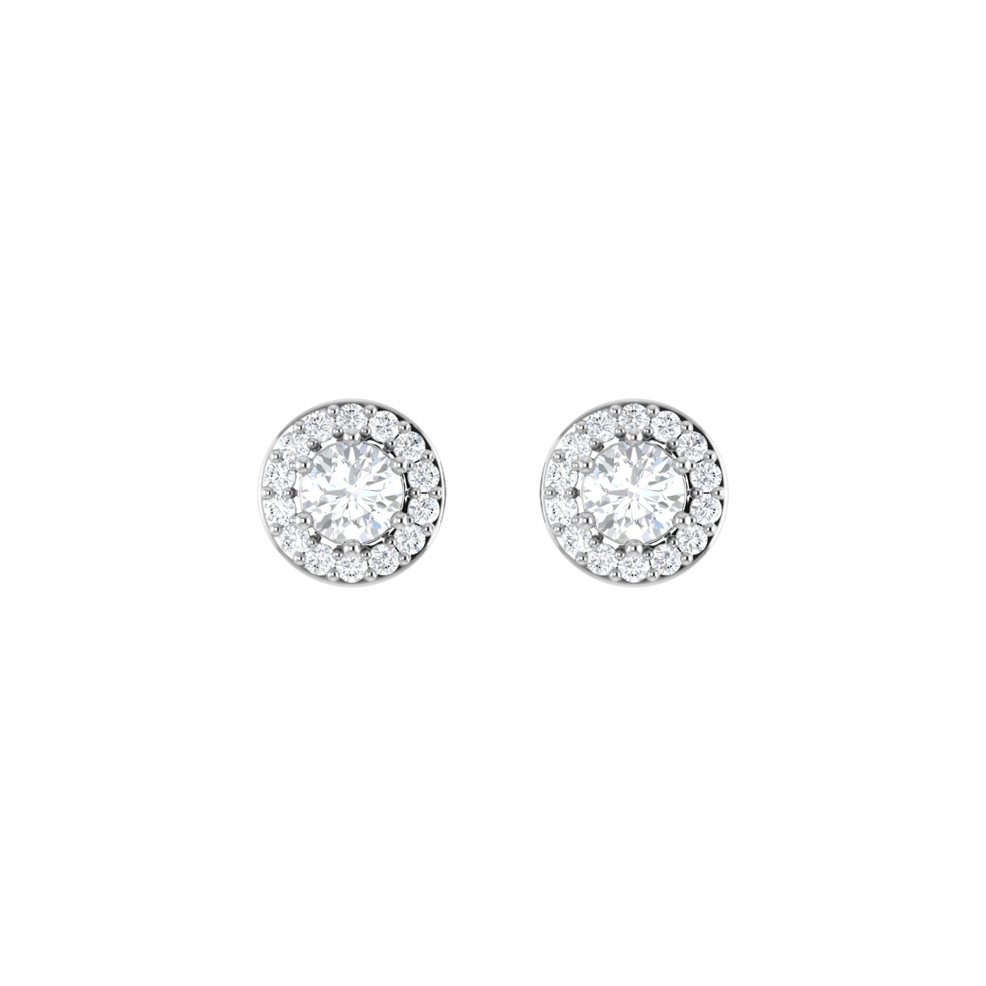 9ct White Gold 0.21ct GH colour I2-I3 Diamond Halo Stud Earrings