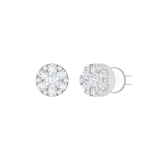 9ct White Gold 1ct I2/H Diamond Stud Earrings