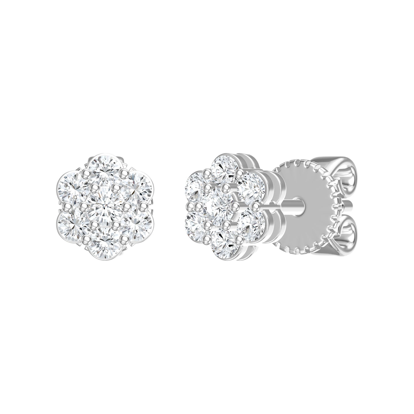 9ct White Gold 0.25ct GH/I3 Diamond Stud Earrings