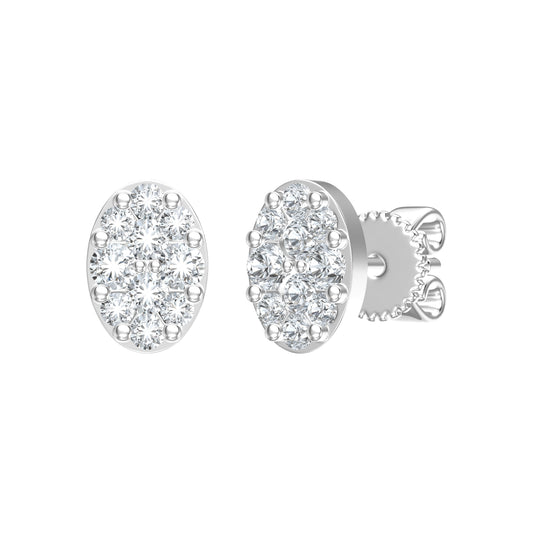 9ct White Gold 0.44ct GH/I3 Diamond Stud Earrings
