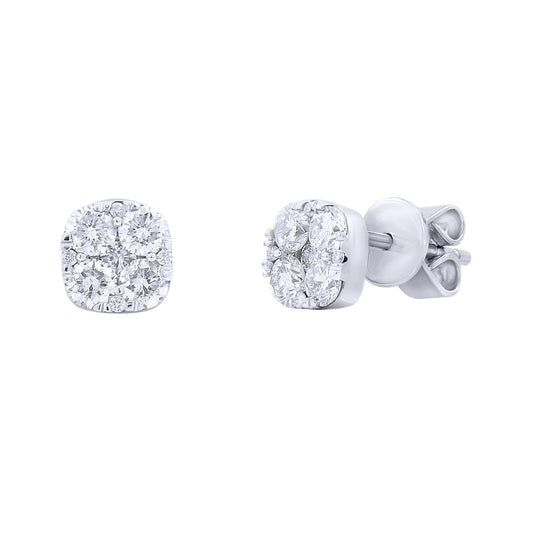 9ct White Gold 0.45ct GH/I3 Diamond Stud Earrings
