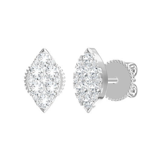 9ct White Gold 0.66ct GH/I3 Diamond Marquise Stud Earrings