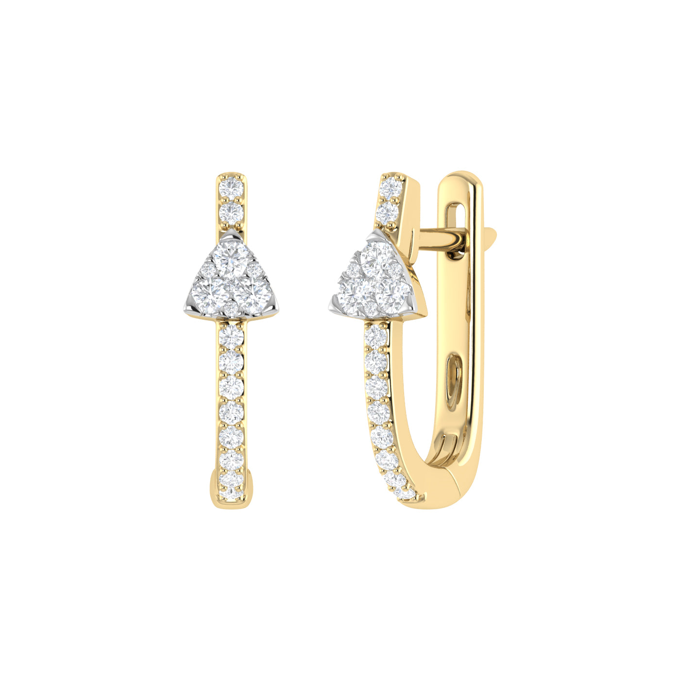 9ct Gold 0.39ct GH Colour I2-I3 0.39ct Diamond Huggie Hoop Earrings