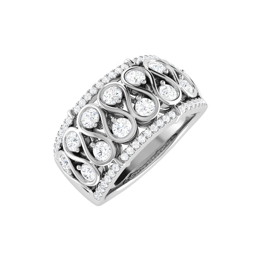 9ct White Gold 1.07ct GH Colour I2-I3 Diamond Teardrop Band Ring