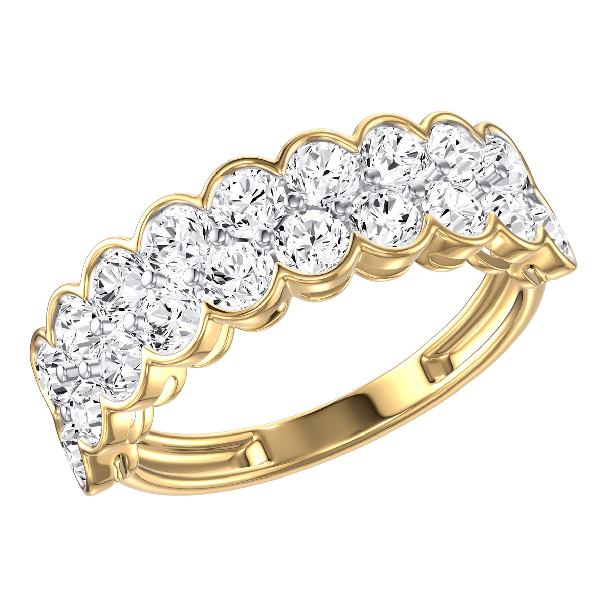 9ct Yellow Gold 1.90ct Lab Created Diamond Bubble Ring